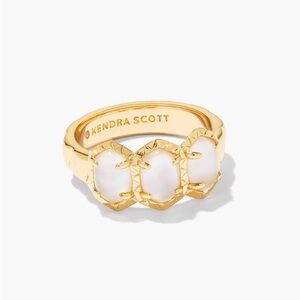 Kendra Scott Gold Ring with White Stones